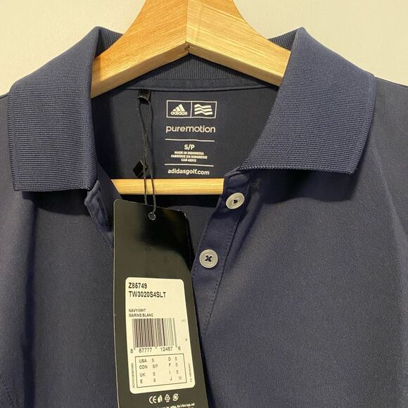 Adidas | NAVY BLUE Golf Women's Puremotion Solid Jersey Polo Shirt - Picture 9 of 11